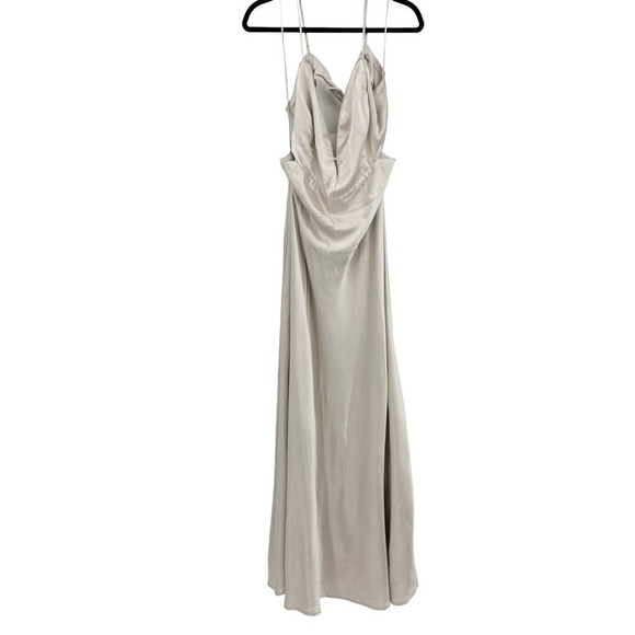 Bardot Women's Silver Champagne Slip Dress Tie Back Size XXL / US 12 NWOT - Picture 8 of 12